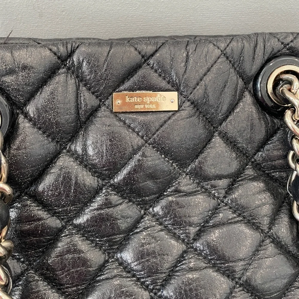 Kate Spade Sparkly Black Quilted Leather Bag